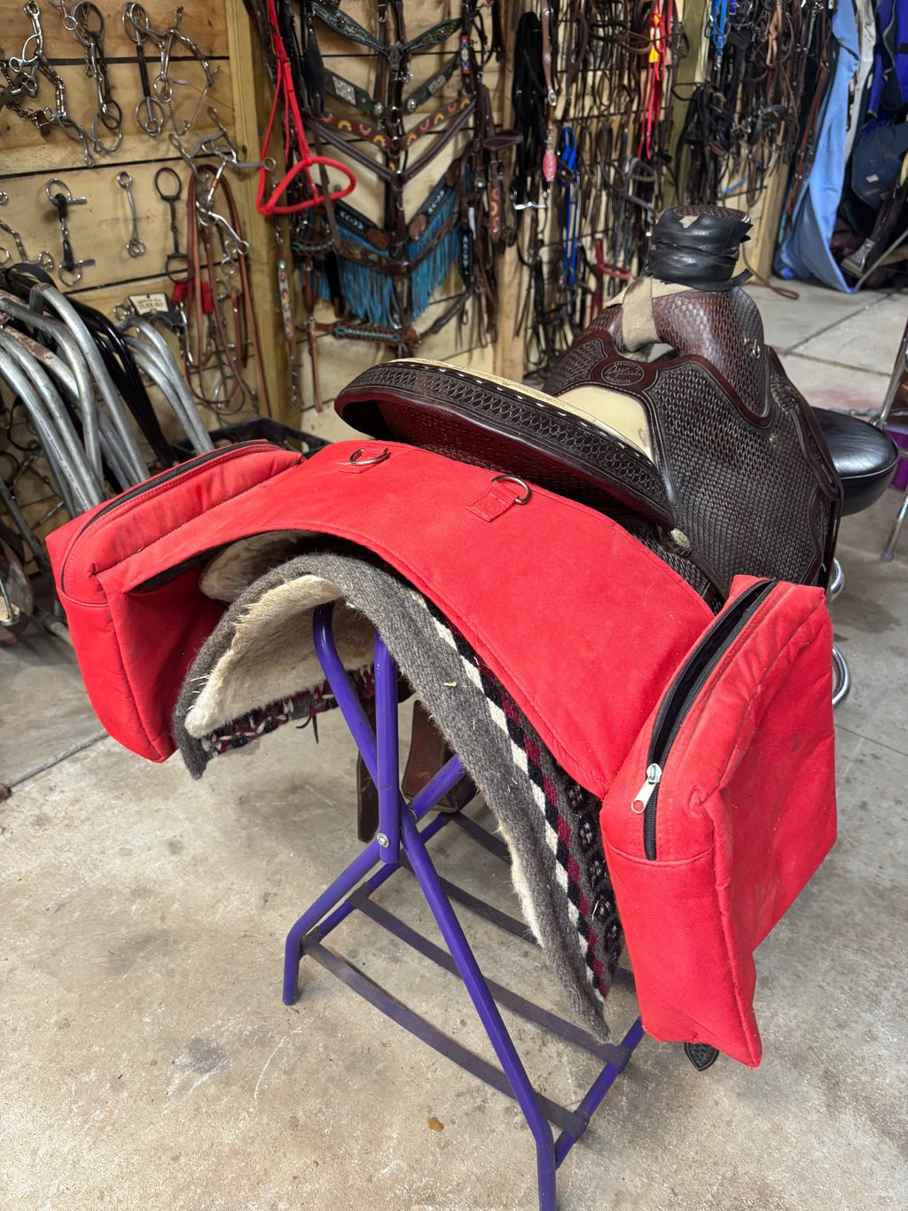 Large Red Saddle Bags
