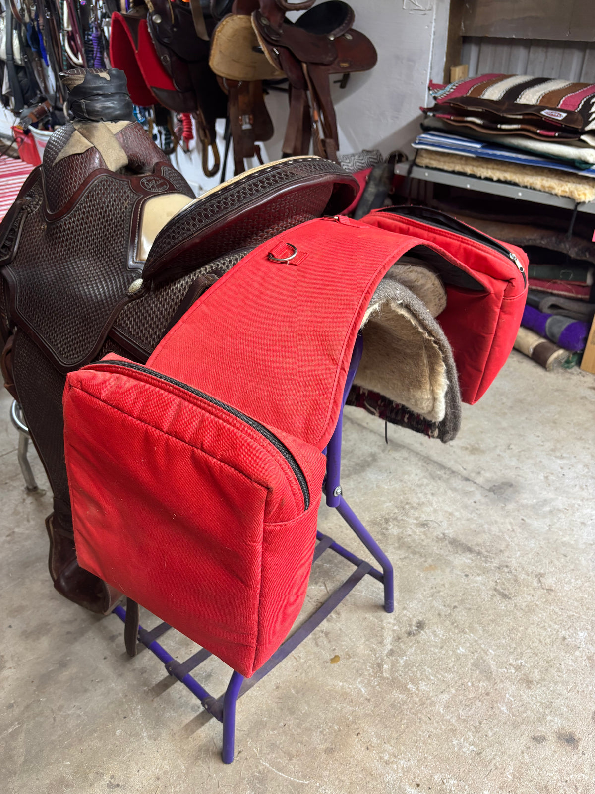 Large Red Saddle Bags
